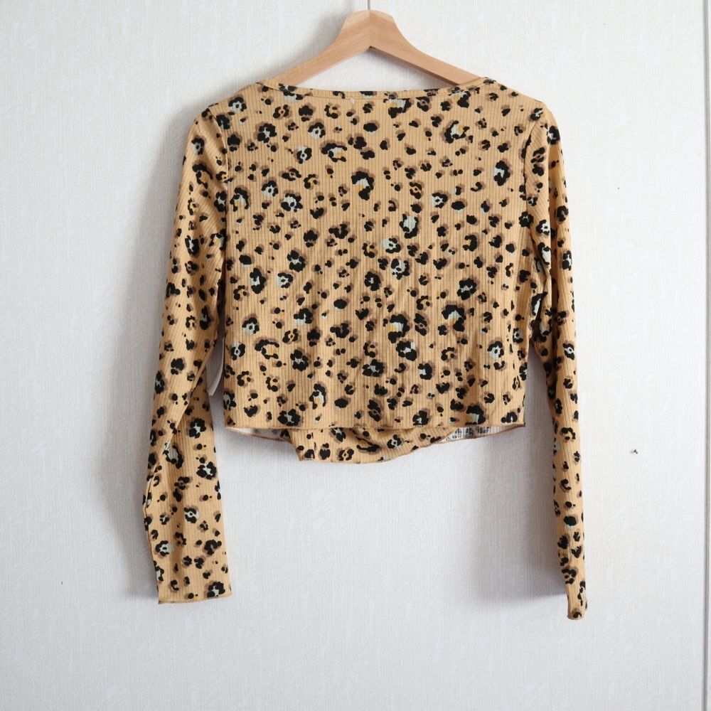 Nwt Nordstrom Bp. Cropped Rib Cardigan & Camisole leopard print - Picture 11 of 12
